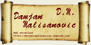 Damjan Mališanović vizit kartica